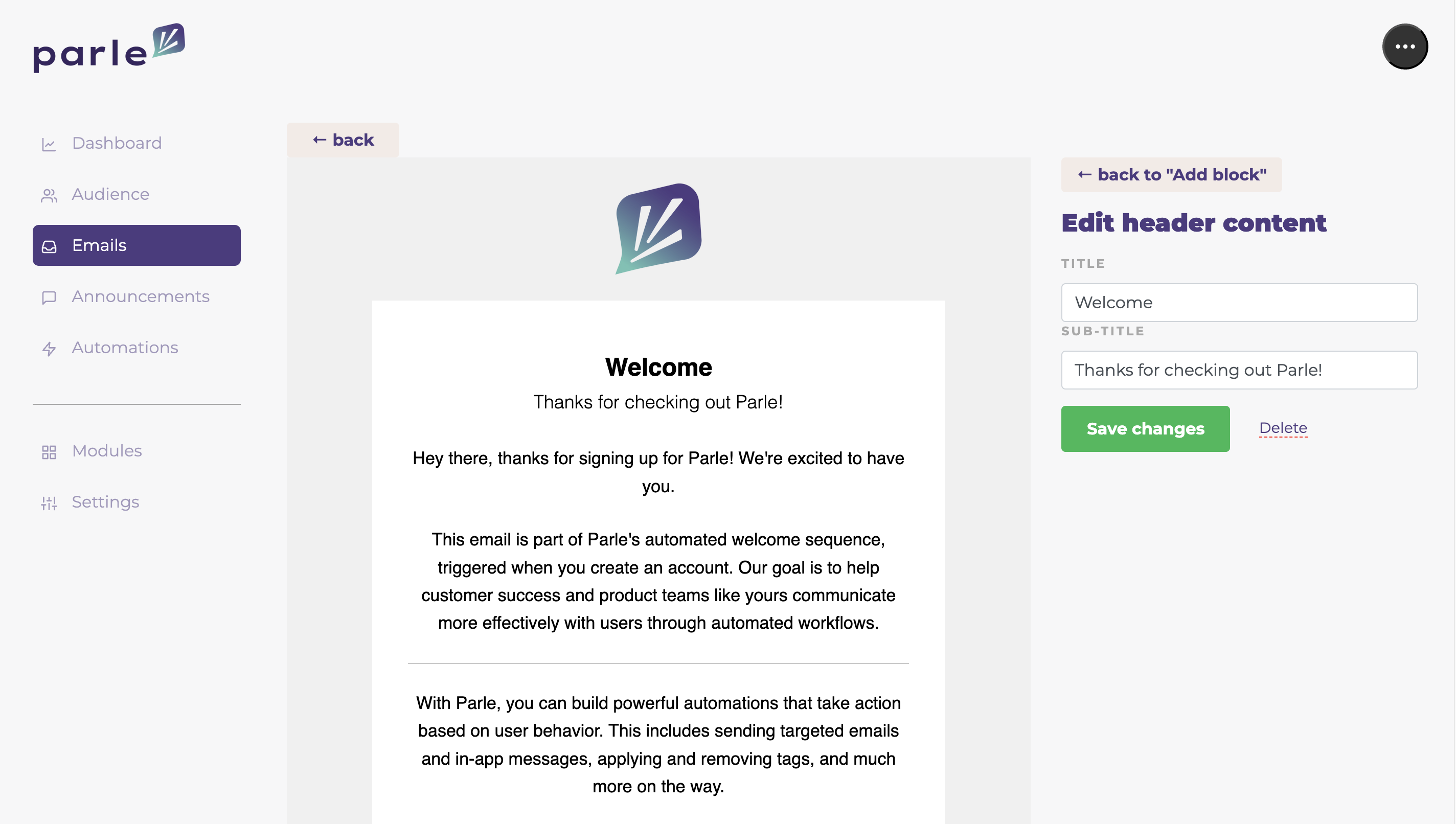 Parle email builder