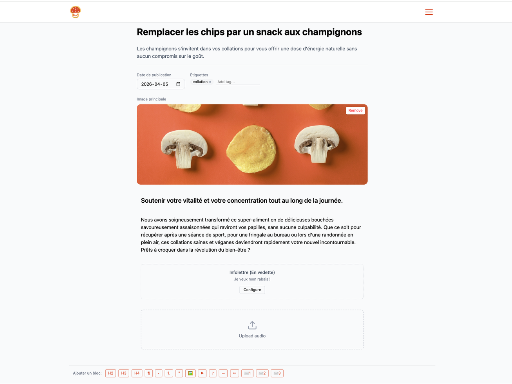 Editeur de blogue Parle : redigez et publiez vos articles facilement