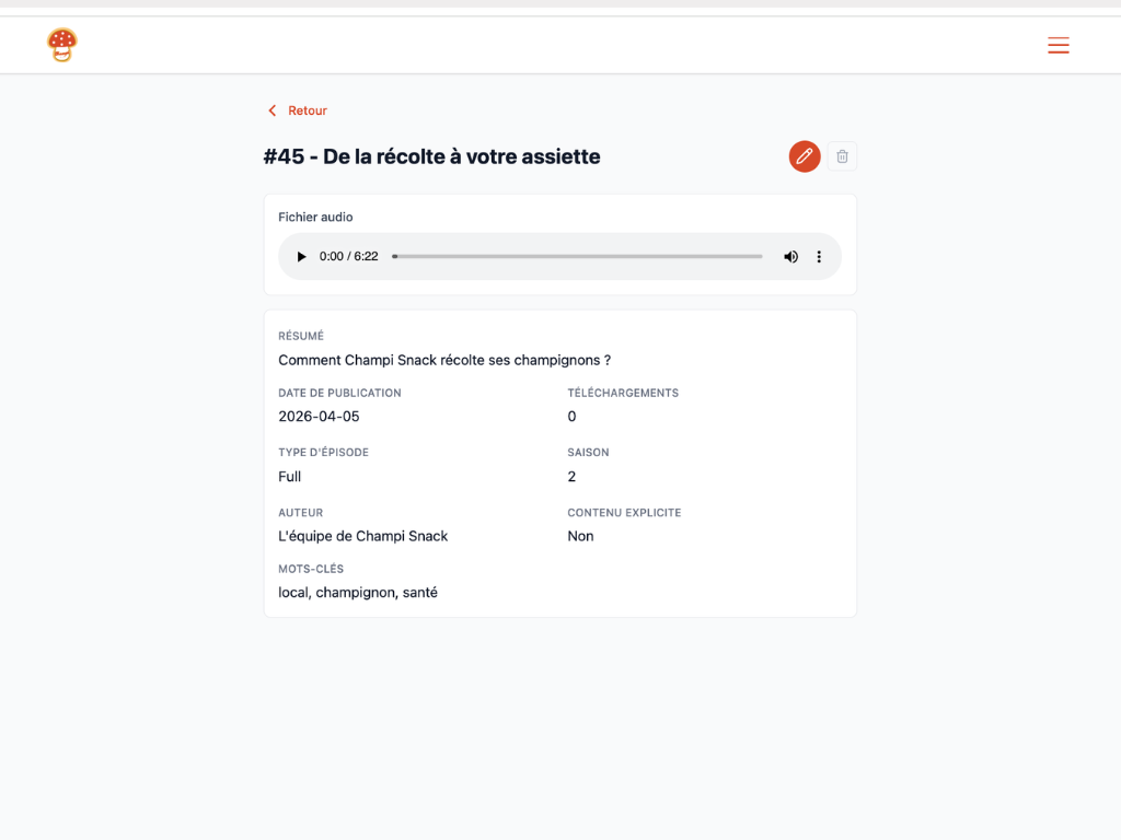 Gestion de balado Parle : publiez et distribuez votre balado depuis votre plateforme