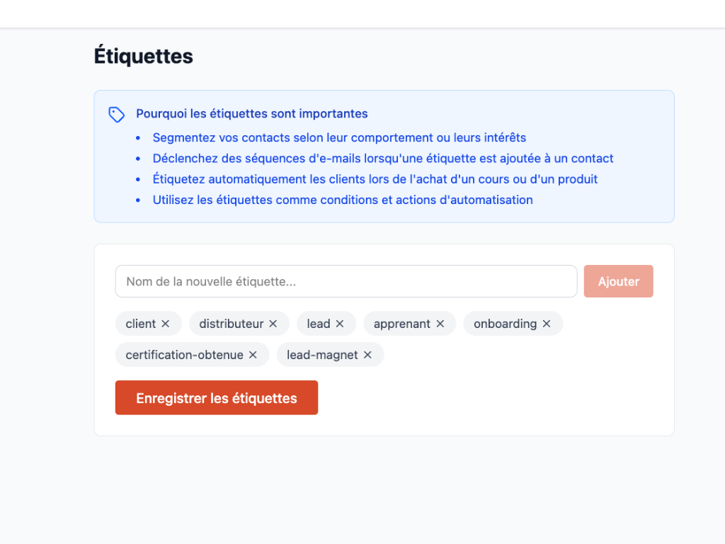 Les etiquettes dans Parle : organisez et automatisez l'ensemble de votre plateforme